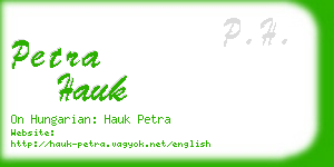 petra hauk business card